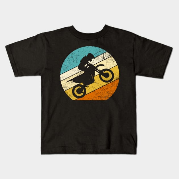 Vintage retro motorcycle, motocross Kids T-Shirt by Inyourdesigns